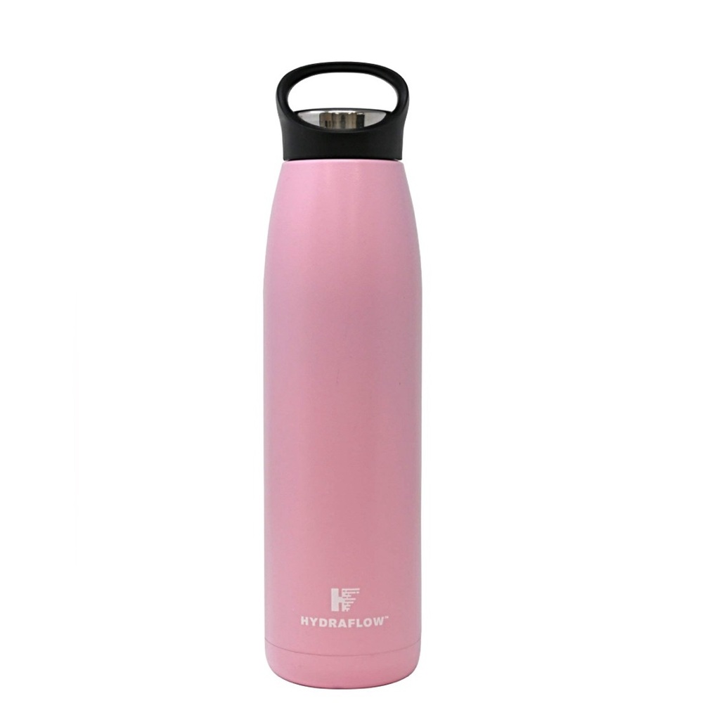 Hydraflow Esquire - 30oz Triple Wall Vacuum Insulated Bottle in Pink.